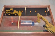 Excavation worksite hazard demonstration kit contains:
-3 table top units measuring 16